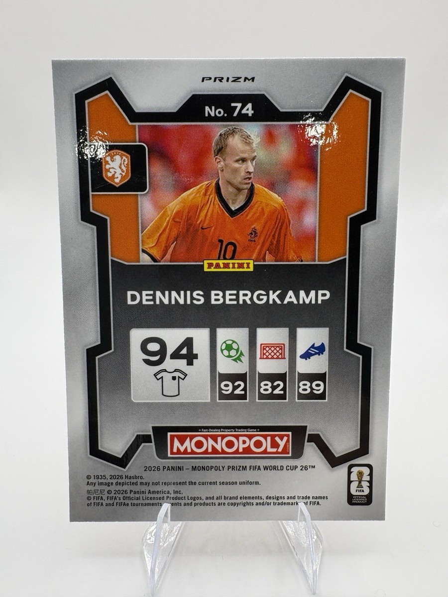 2026 Panini Prizm Monopoly FIFA World Cup Dennis Bergkamp #74 Red