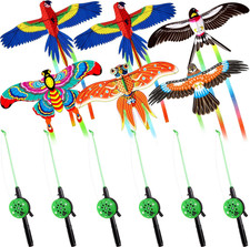 6 Pcs Large Fishing Rod Kite for Kid Adults, 23.62 Inch Vivid Butterfly Kite Bul