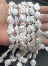 18-22mm Natural South Sea White Baroque Keshi Pearl Loose Beads Jewelry Making