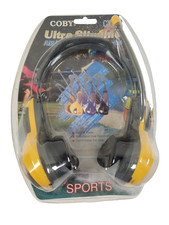 Coby Sports CX-22 Ultra Slimline Retro AM/FM Headphone Radio Yellow
