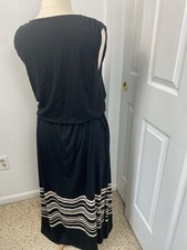 Garnet Hill XL Maxi Dress Black Travel Stretchy Sleeveless Quiet Luxury