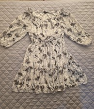 Ryan Michelle Women LARGE white with floral Pattern midi dress in size Large.