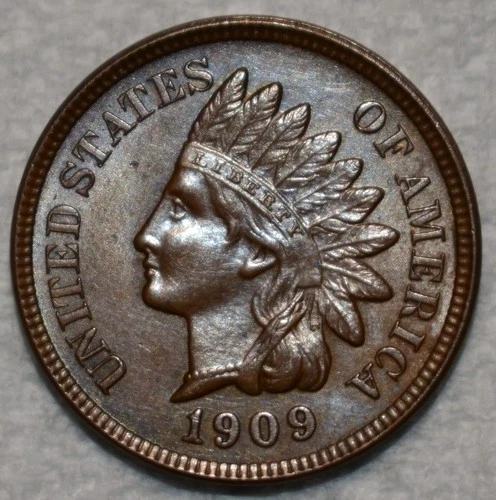 Uncirculated 1909 Indian Head Cent, Sharp specimen.