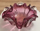 vintage murano glass art ashtray dish bowl
