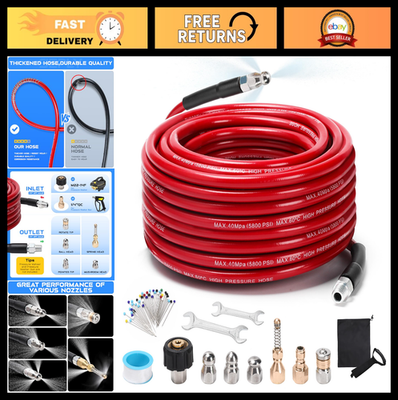 #ad #ad 100FT Sewer Jetter Kit for Pressure Washer 5800 PSI Drain Cleaner Hose Nozzle $83.99