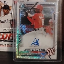2021 Bowman Chrome Mega Box Mojo Jeremy De La Rosa Auto #BMA-JD Nationals Rookie