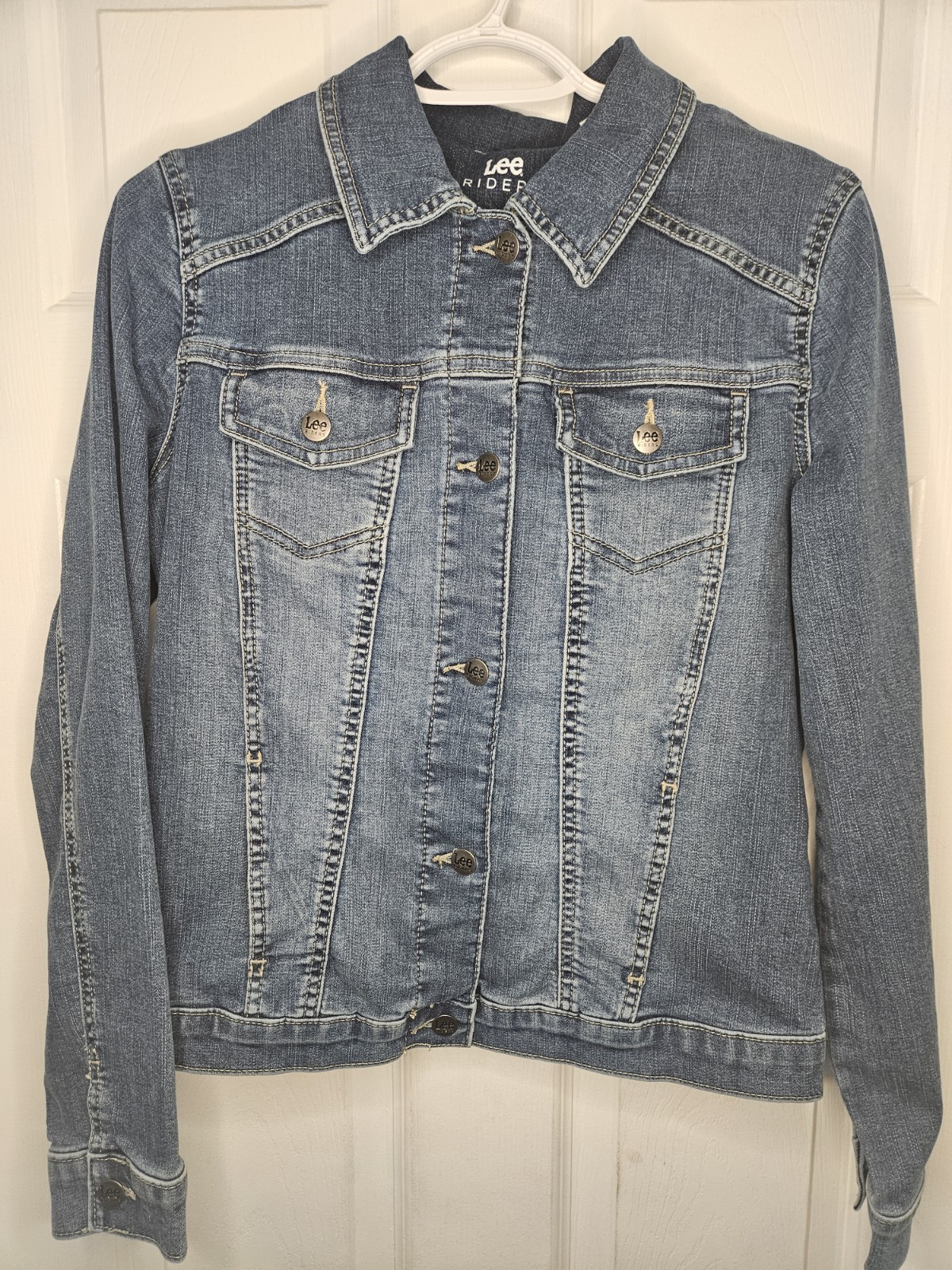 Lee Riders Womens Medium Wash Soft Denim Jacket Size L