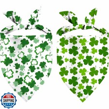 St. Patrick's Day Dog Bandana, 2 Pack Adjustable Holiday Party Pets Saint Pat