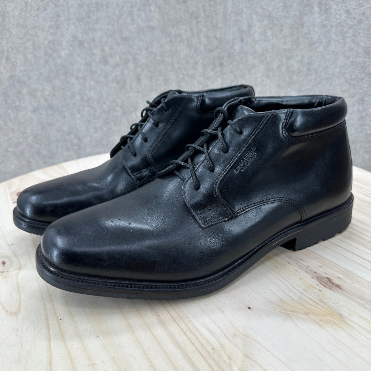 Rockport Hydro-Shield Waterproof Black Leather Ankle Chukka Boots Mens 10 Amazon.com | Rockport Men main image 3
