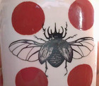 Debi Lilly Mason Character Jar Uplifting Bumblebee white brown polka dot Crazing — photo 1