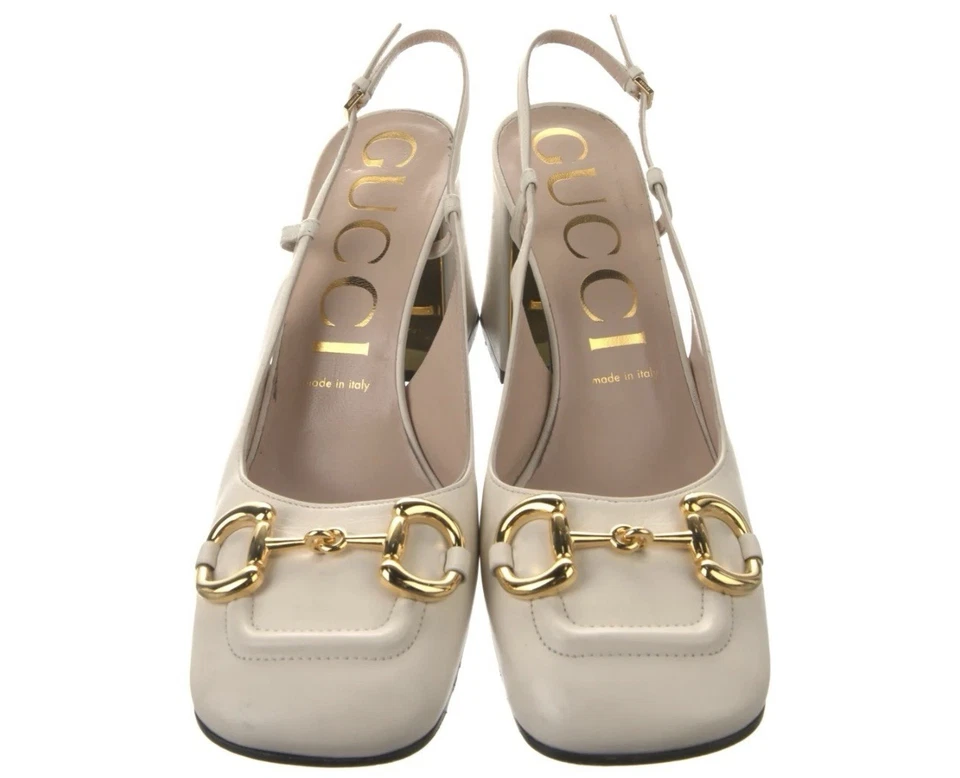 Gucci Baby Mid-Heel Horsebit Slingback Pumps size 41.5 - Image 3 of 4