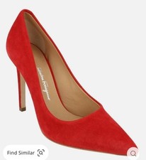 SALVATORE FERRAGAMO Ilary X5 Suede Pumps Red Size 5 Nwob