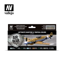 Vallejo 71164 Luftwaffe Maritime & Tropical Colors Set of 8 Model Air Paints