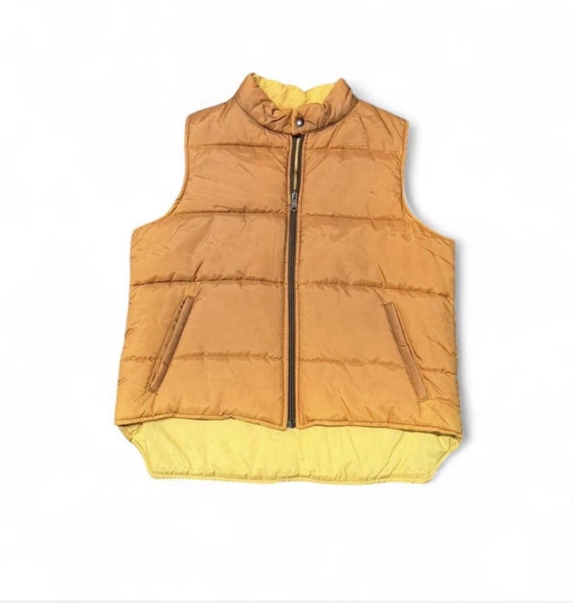 Vintage Gladiator By Camel Puffer Vest Men’s Large Brown Yellow Ranch Y2K