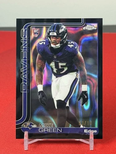 Mike Green 2025 Topps Chrome Rookie Black Lava Refractor /10 Ravens
