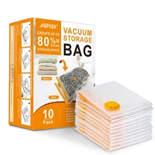 Strong Vacuum Storage Bags AGPTEK Bedding Clothes Space Saver 10 Pack Size L