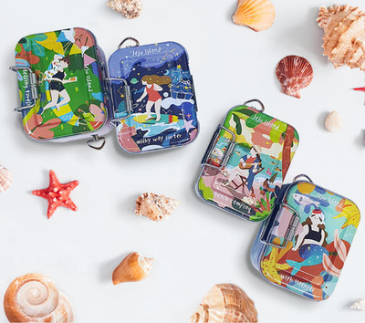 Jeju Island Tin Case Music Box Variation Set Panoramic View Jewelry Box K-Gift