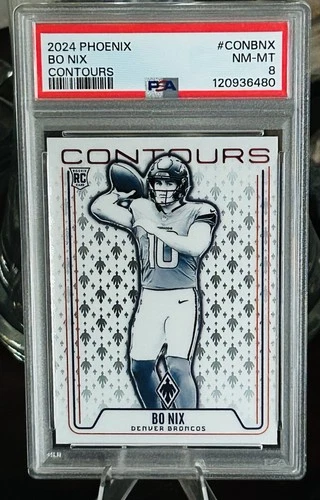 2024 Panini Phoenix - Contours Bo Nix #CON-BNX (RC) PSA 8