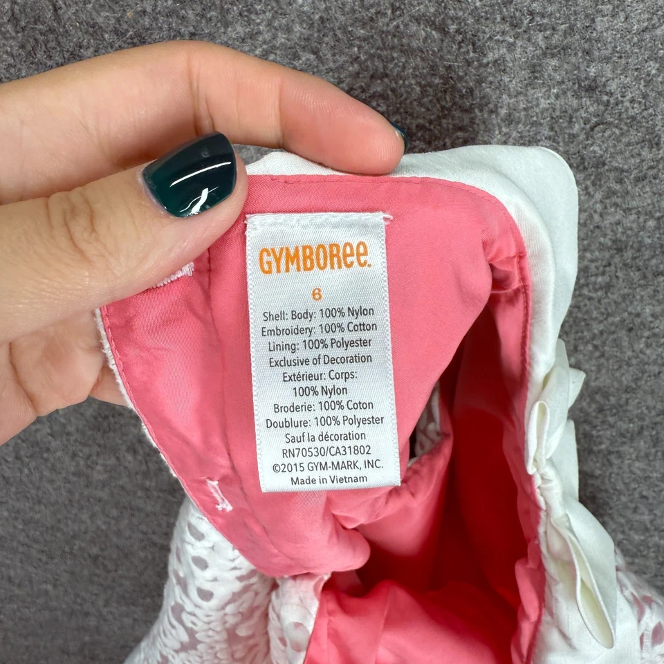 Gymboree Dress Girls 6 Pink Floral Embroidered Shift Short Button Collared Lined - Image 3 of 4