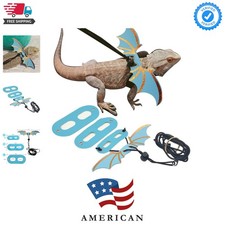 Adjustable Bearded Dragon Leash Harness,3 Size Pack Leather Wings Safty Walki...
