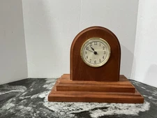Wood Mantel Clock Quartz 6.5”x9”