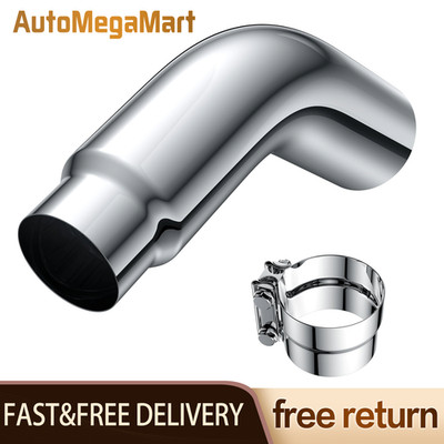 Diesel Exhaust Chrome Turndown Elbow Tip Inlet Outlet 4''-5'' 4''-6'' 5''-6'' 23'' Long