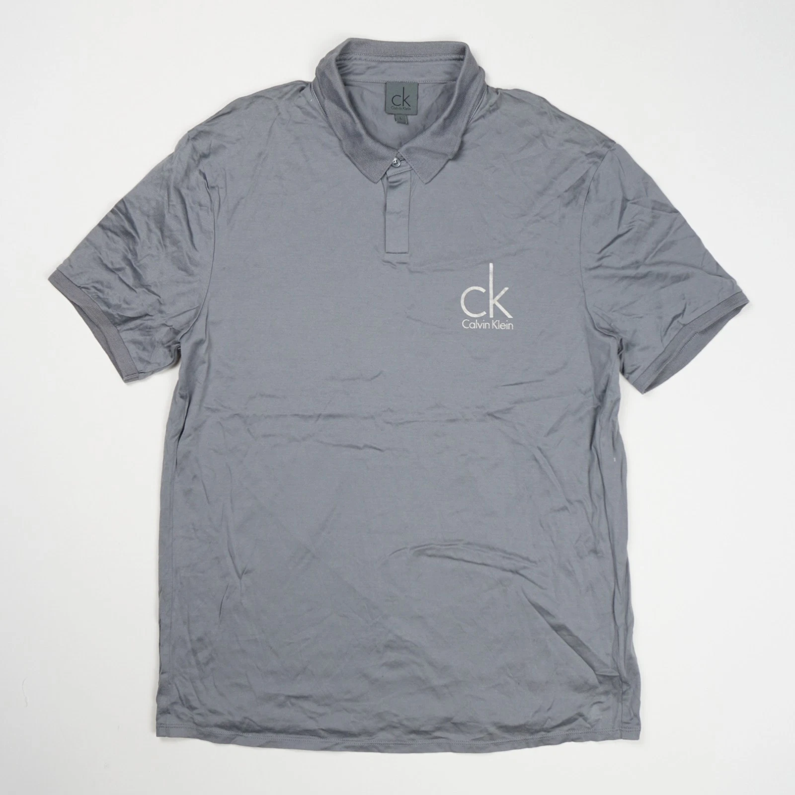 Calvin Klein Men's Polo Shirt L Grey