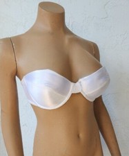 Vintage Victorias Secret 1995 Ivory Second Skin Satin Strapless Push-up Bra 34C