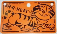 VTG Kellogg' Frosted Flakes 1973 Tony The Tiger Bicycle License Plate