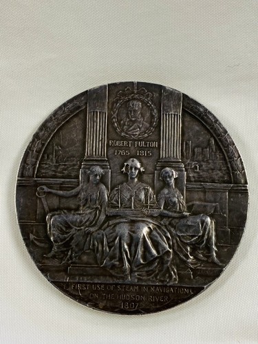 Medaglia d'argento American Numismatic Society-Whitehead Hoag-Discovery of Hudson Rive - Foto 4 di 8
