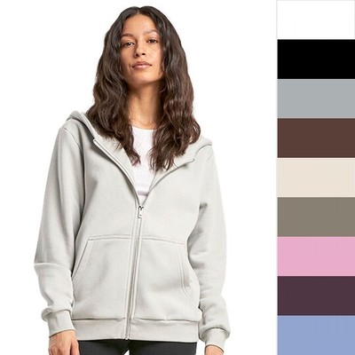Build Your Brand Ladies Fluffy Zip Hoody BY290 Damen Sweatjacke NEU