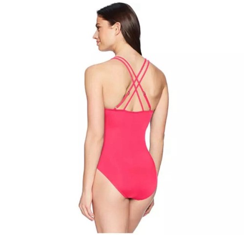 Traje de baño La Blanca 1 pieza con aros Island Goddess rosa LB0IG16 talla 6 - Imagen 2 de 8