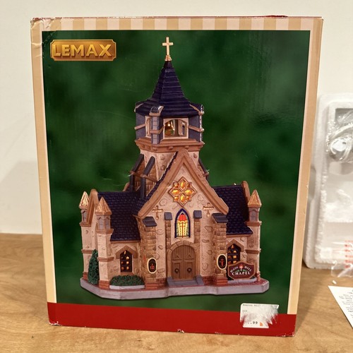 RETIRED Lemax Caddington Beacon Hill Chapel 05672 Boxed Christmas Village Church - Picture 5 of 10