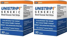 UniStrip Glucose Test Strips 100 ct, Generic For One Touch Ultra Meter