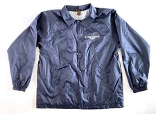 Longines Branded Windbreaker Snap Button Jacket XL Navy Nylon Lined by Harriton