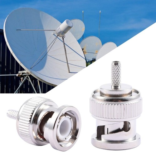 BNC C J1.5 Signal Adapter 50ohm BNC Male Straight Crimp Adapter For Radio - Zdjęcie 6 z 8