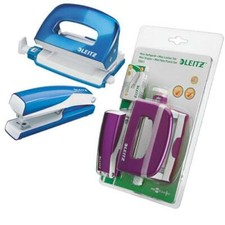 Zestaw zszywaczy i dziurkaczy LEITZ Mini Nexxt WOW, metal z 1000 zszywek