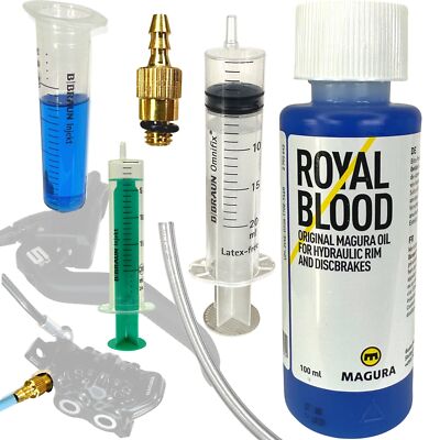 Fantic26 MAGURA Royal Blood Huile minérale 100 ML + kit de Service F26 pour Freins à Disque hydrauliques, Freins sur Jante, kit de Purge MT 2 4 5 6 7 8 HS11 Hs22 HS33