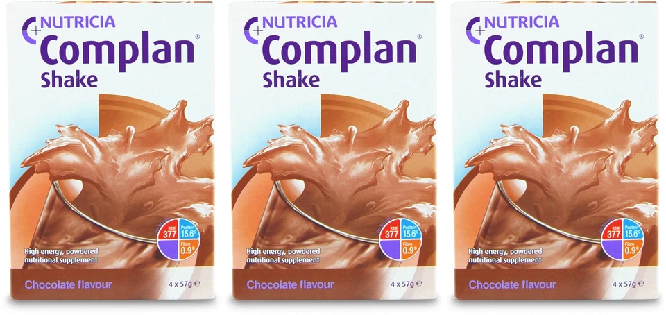 Complan Shake Chocolate Flavour 57g 4 Pack X 3