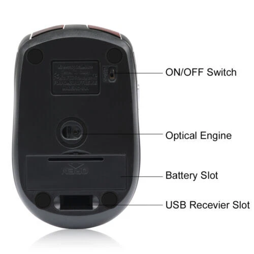 2.4GHz Wireless Optical Mouse Mice & USB Receiver For PC Laptop Computer DPI USA - Image 3 of 4