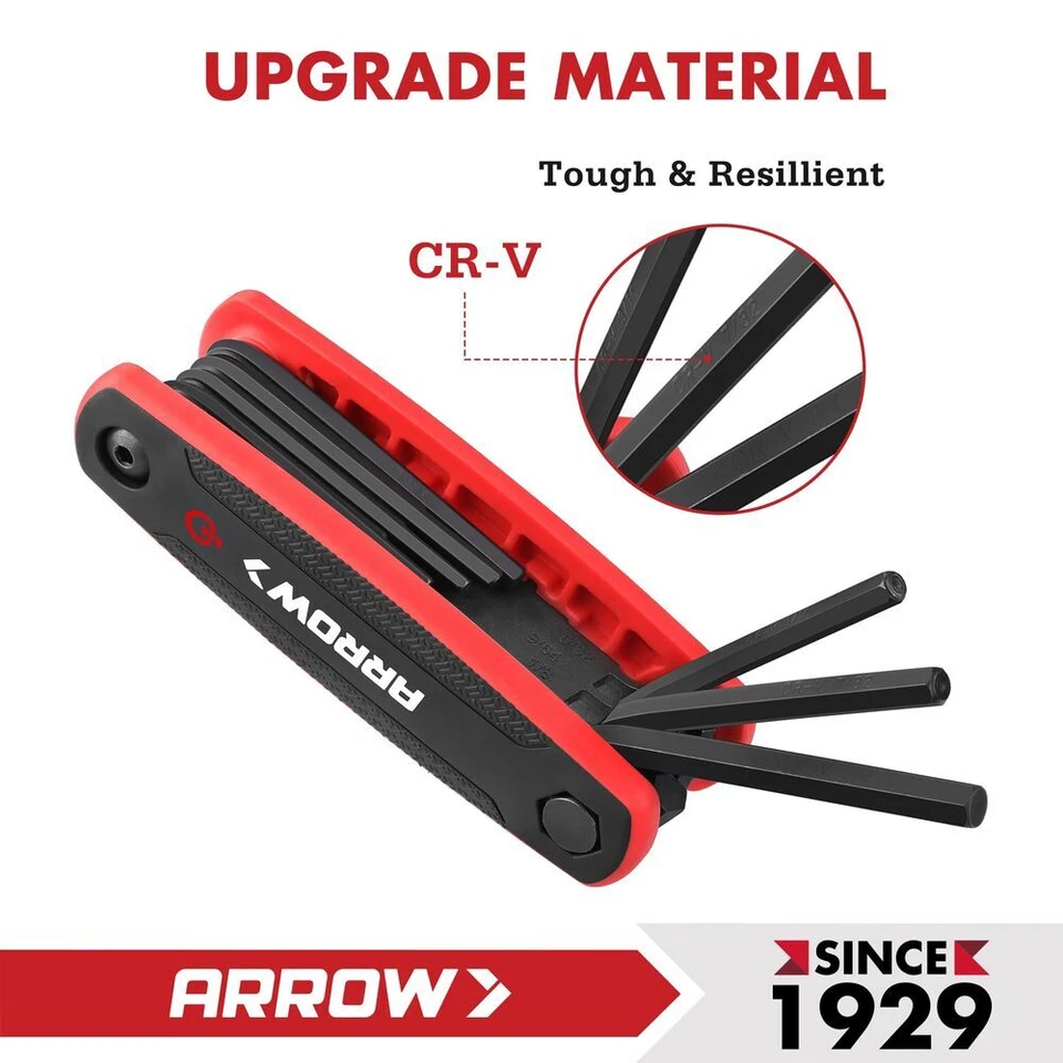 ARROW 17PC Folding Allen Wrenches Set Multitool Hex Key Set Allen Key SAE Metric - Image 4 of 4