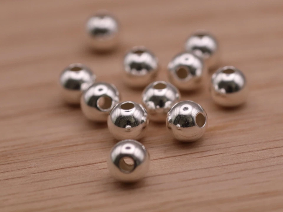 925 Sterling Silver ROUND SPACER BEADS 2mm, 3mm, 4mm, 5mm, 6mm, 8mm - wholesale - Image 4 of 4