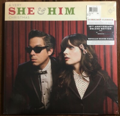 She & Him A Very She & Him Christmas LP Silver Vinyl 