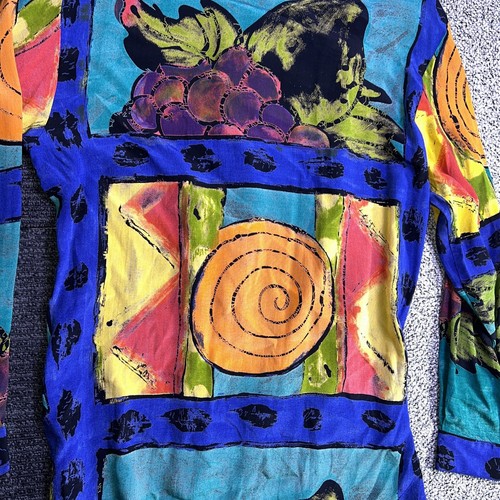 Vintage Platinum Dorothy Schoelen bunte Bluse Gr. Smal Jacke Blazer Top - Bild 8 von 8