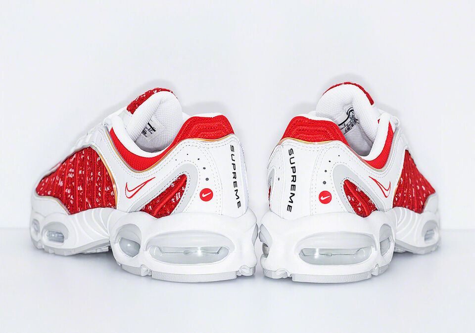 Supreme × Nike Air Max Tailwind 4 Red White AT3854-100 Men's Size