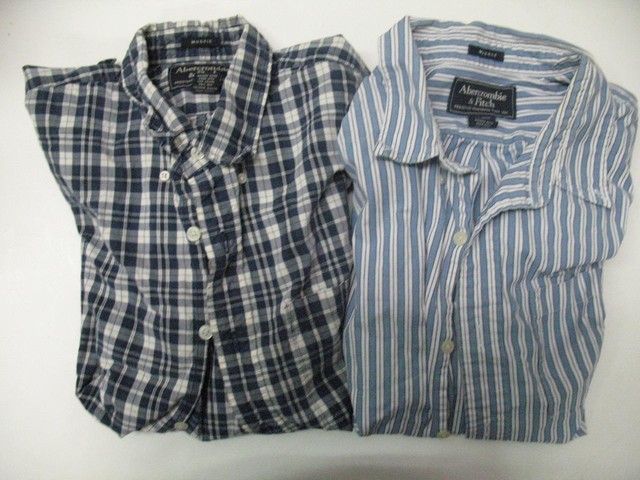 Lot (2) Abercrombie & Fitch Long Sleeve Button-Down Dress Shirts Large & X-Large | eBay