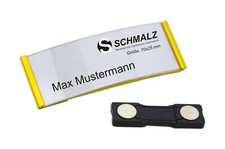 50 x Aluminium Namensschild aus Metall gold Magnet Papiereinschub
