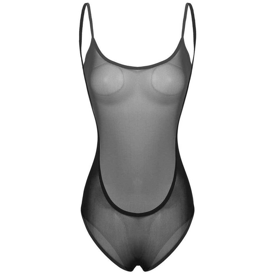 US Womens One piece Bodysuit Sheer Lingerie Spaghetti Shoulder Straps us-womens-one-piece-bodysuit-sheer-lingerie-spaghetti-shoulder-straps