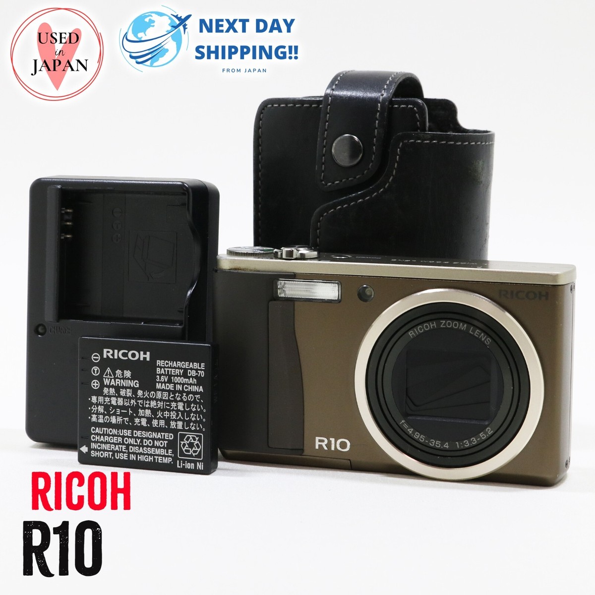 めいち様 デジタルカメラ　リコー R RICOH R10 BROWN RICOH R10 Brown 10.0MP Compact Digital Camera w/case 