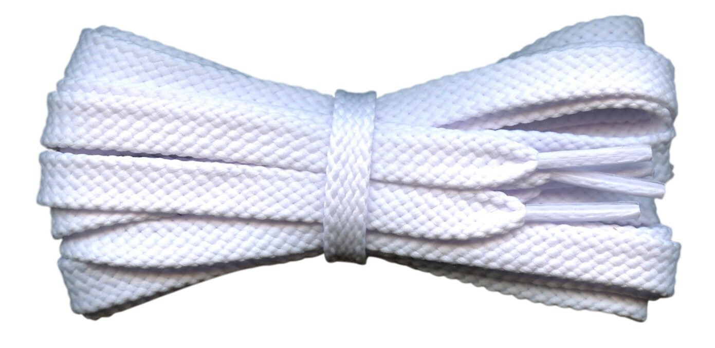 8mm Cordones Blancos Planos para Calzado Informal/Deportivo Gimnasio Botas de Boxeo, Converse..
